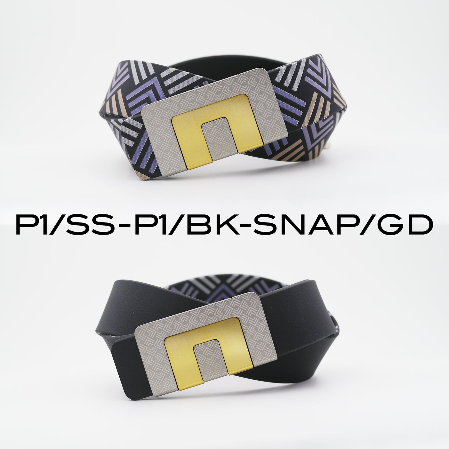 MIN BELT - SILVER P1 BUCKLE, BLACK P1 STRAP
