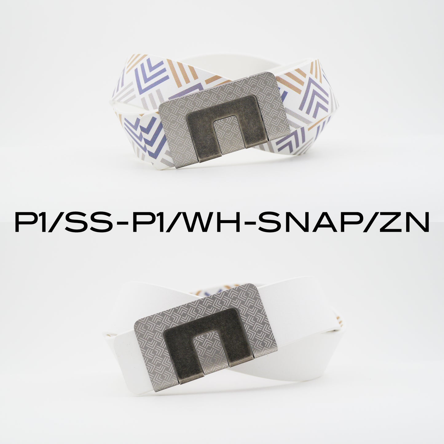MIN BELT - SILVER P1 BUCKLE, WHITE P1 STRAP